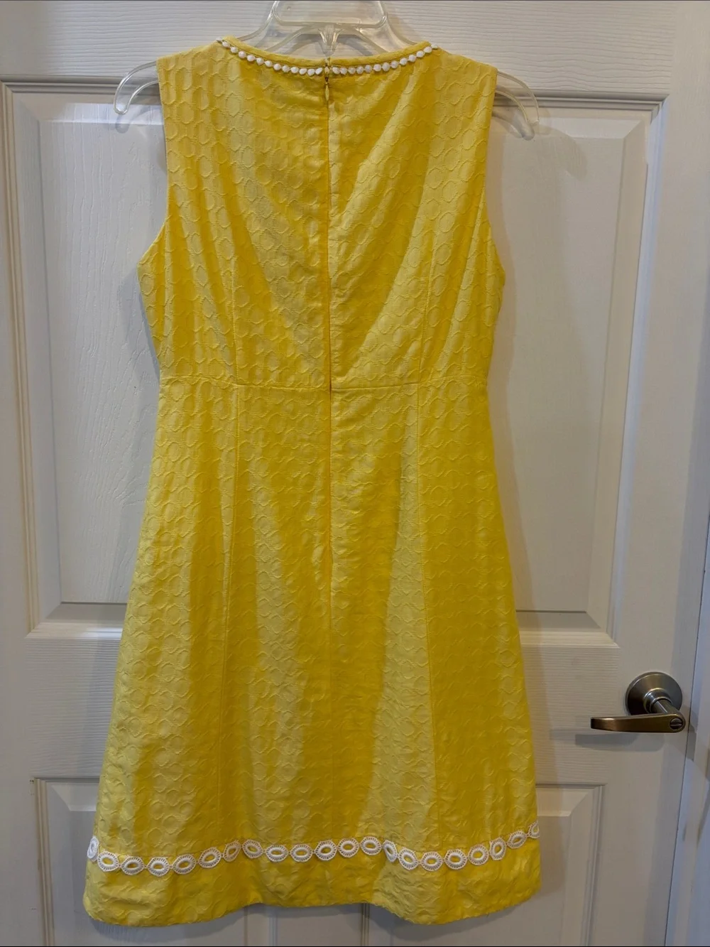 Banana Republic Yellow Sleeveless Dress with White Lace Trim - Picture 10 of 10